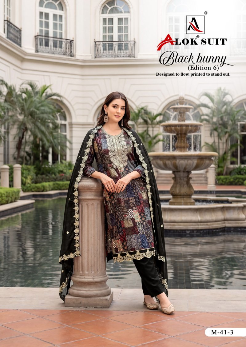 Black Bunny Edition 6 By Alok Viscose Rayon Dress Material 